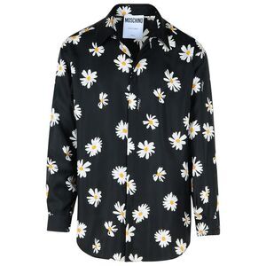 Moschino Black Silk Shirt Men